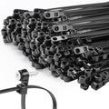 1000 PCS 8 inch Black Zip Ties with Screw Hole 70lbs Mountable head Cable Ties Straps Multipurpose Heavy Duty Nylon Cable Zip Ties with Screw Mounting Hole by MasiStranth