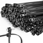 1000 PCS 8 inch Black Zip Ties with Screw Hole 70lbs Mountable head Cable Ties Straps Multipurpose Heavy Duty Nylon Cable Zip Ties with Screw Mounting Hole by MasiStranth