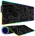 RGB Gaming Mouse Pad, Large Mouse pad with Led Light, Black Lines Non-Slip Rubber Base Big Mouse Mat for Gamer, 31.5 X 11.8 Inch by Armanza