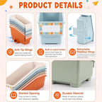 Geetery 12 Pack Non-Tip Book Bins with Stabilizer Wings,lables, Earth Tone - Image 3