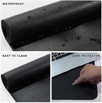 Vyaaa 63" x 24" PU Leather Desk Mat, Black Large Mouse Pad - Image 4