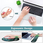 ARTSO Desk Mat, Large Gaming Mouse Pad Wrist Support Set, Ergonomic Keyboard Wrist Rest Desk Pad with Coaster Combo, Extended Mousepad with Non-Slip for Home Office, Blue Van Gogh Painting - Image 4
