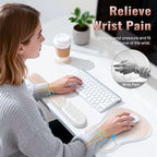 Ospelelf Mouse Pad with Wrist Rest Set Gel Ergonomic Keyboard Wrist Support Anti-Slip Rubber Bottom Office Women Desk Accessories for Computer, Laptop and Gaming, Pink - Image 5