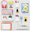 FZK Modular Plastic Pegboard Wall Organizer Kit, White， 12x12, 4 Panels by FZK