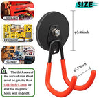 ULIBERMAGNET Strong Magnetic Hooks,2 Pack Heavy Duty Large Magnetic Hooks for Extension Cord, Cable, Hose, Power Cord,Rope,Drill,Jig Saw,Circular Saw,Garden Lawn Tools (Orange/3.46inch) - Image 4