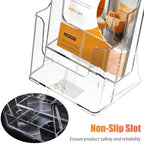 FUCDTEFC 2 Pack Acrylic Brochure Holder 8.5x11 & 4 x9 Inches, Clear 2 Tier Literature Magazine Stand Brochure Display Stand w Removable Divider Universal, Flyer Holder for Wall Mount or Countertop - Image 5