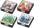 4PCS Diamond Art Painting PU Notecard Box DIY Craft Sticky Note Box with 160 Sheets of Paper Sticky Note Holder for Living Room Home Office Decoration for Adults Beginners Desk Organiser(Animal) by Unknown
