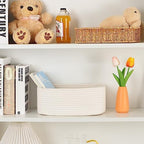 MiniArk Small Storage Baskets for Organizing | Closet Organizer Bins | Shelf Toy Basket | Woven Rope Baskets | Cube Decorative Box | Shallow Basket | 11.5x7.5x4.7” | 4 Packs Off White - Image 6