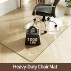 Koonmi Tempered Glass Chair Mat 30"x55" - Premium Office Chair Mat for Hardwood Floors & Low-Pile Carpet with 4 Non-Slip Pads - Thick Scratch-Resistant Surface - Image 2