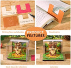3D Memo Pad, 3D Calendar 2027, Time Piece Calendar, Tear-Off Calendars 2027, 3D Paper Carving Art Memo Pad, Art Carving Sticky Notes for Office Home Gifts Ornaments (Pixel Corgi) - Image 6