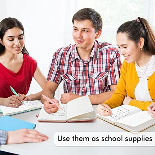feela 5 Pack Notebooks Journals Bulk, Hardcover Classic Ruled Lined Journals with Pen Holder for Women Girls School Business Supplies, with 5 Black Pens, 120 GSM, 5.1”x8.3”, A5, Mild Colors - Image 5