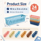24 pcs Vintage Pencil Basket Dispenser for Classroom Pencil Holder for Desk - Image 2