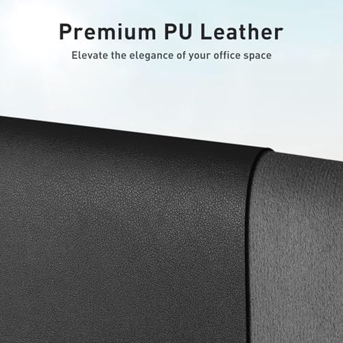Aothia Faux Leather Desk Mat - Non-Slip PU Leather Desk Blotter, Waterproof Writing Surface, Large Desk Pad for Office & Home (Black, 55" x 24") - Image 2