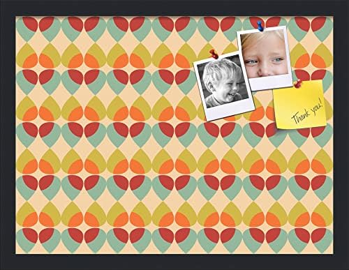 PinPix 20x15 inch Cork Bulletin Board. This Decorative Framed Pin Board Comes with Abstract Pattern in Color Design and Satin Black. Ideal for Home, Office Decor or School (PinPix-564) by PinPixBulletinBoards