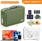 DocSafe Fireproof Document Box with Lock＆Shoulder Strap,Hard Case File Organizer with Accordion File Folder,Multi-Layer Portable Home Office Travel Safe Storage for Important Documents Laptop Green - Image 5