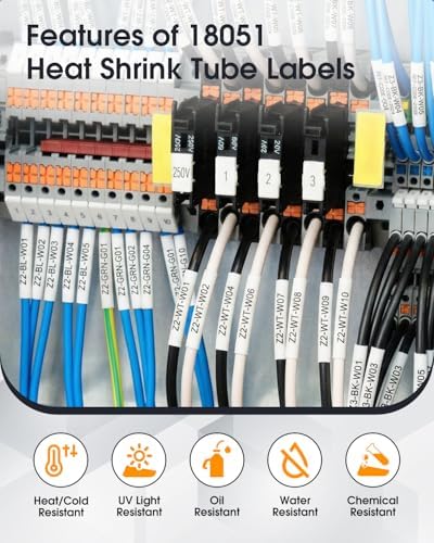 Replacement for Dymo 18051 Compatible Industrial Heat Shrink Tube Labels - Image 3