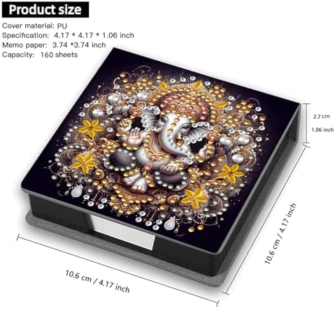 4Pcs Animals Flowers PU DIY Diamond Art Painting Sticky Notes Holder (640 Blank Notepads) Cube Note Box Mosaic Craft Set for Office Accessories Desk Office Workplace - Image 5