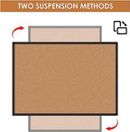 Cork Board Bulletin Board 24 x 36, Black Aluminium Framed 2 x 3 Corkboard, Office Board for Wall Cork, Large Wall Mounted Notice Pin Board with 16 Push Pins for School, Home & Office - Image 6
