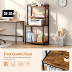 HOOBRO Printer Stand with Charging Station, 4-Tier Printer Table with Storage, Large Tall Printer Shelf, for Home Office, Kitchen, Living Room, Black and Rustic Brown BF13UPS01 - Image 6