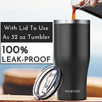 Universal Iced Coffee Sleeve - Niceyos Upgraded Double Wall Reusable Stainless Steel Holder Sleeves Insulator for Cold Drinks Fits Starbucks Dunkin Donuts McDonalds Small Medium Large Cups (Black) - Image 3