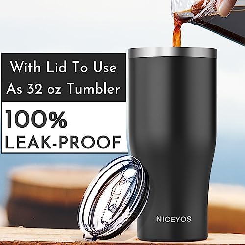 Universal Iced Coffee Sleeve - Niceyos Upgraded Double Wall Reusable Stainless Steel Holder Sleeves Insulator for Cold Drinks Fits Starbucks Dunkin Donuts McDonalds Small Medium Large Cups (Black) - Image 3