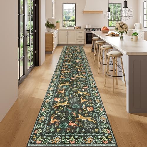 DUKINO 2x14 Runner Rug for Hallway, Soft Animal Washable Runner Rug, Black - Image 3