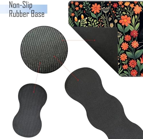 TGFEWYTJYJ Extended Gaming Mouse Pad,Memory Foam Ergonomic Keyboard Mouse Wrist Rest Support Set,Large Desk Mat with Stitched Edges,Non-Slip Base Mousepad Home Office,Cute Black Cats - Image 3