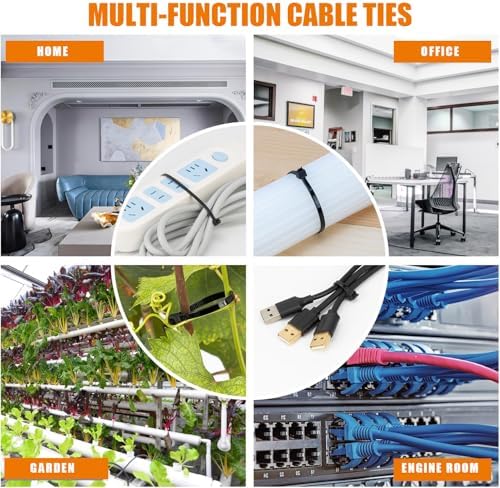 18 inch White Zip Ties Heavy Duty 1000 Pack Long Cable Ties 75 LBS - Image 6