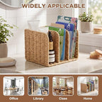 Novabright Paper Wicker 3-compartment File Magazine Desk Holder for B5 - Image 5