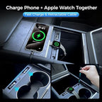 USB Hub for Tesla Model Y Juniper Accessories 2026 & Model 3 Highland 2025 Accessories, Hidden Console Phone Charger Hub Compatible with Apple Watch, Center Interior (2-Type C+Watch Charging) - Image 3