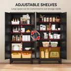 COFaR 71" Black Metal Storage Cabinet with Doors for Office and Garage - Image 5