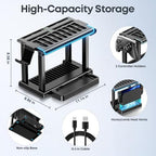 Switch 2/1/OLED RGB Organizer Station with Controller Charging Dock, Switch Storage Stand, Joycon 1/2 Charger, Gaming Accessories Holds TV Dock, 16 Game Cases, 18 Game Cards, and 2 Pro Controllers - Image 4