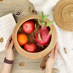 Hipiwe Round Rattan Boxes with Lid Natural Woven Picnic Storage Basket Bin - Image 4