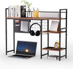 38.5" 3-Tier Desktop Bookshelf | Desk Organizer Shelf & Computer Monitor Stand | Dark Brown Home Office Storage by mesh+desktop+storage