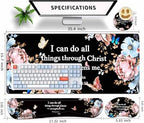 Extended Large Mouse Pad Set 31.5 x 15.7 – Christian Floral All-in-One Desk Set with Keyboard Wrist Rest, Mouse Wrist Rest & Coaster, Ergonomic Desk Accessories for Women, Faith-Inspired Office Gift - Image 5