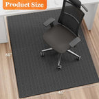 KMAT Office Chair Mat, 46x60in Heavy Duty Hardwood/Tile Floor Protector, Floor Mat Computer Desk Mat for Rolling Chairs, Work, Study, Office, Black - Image 2