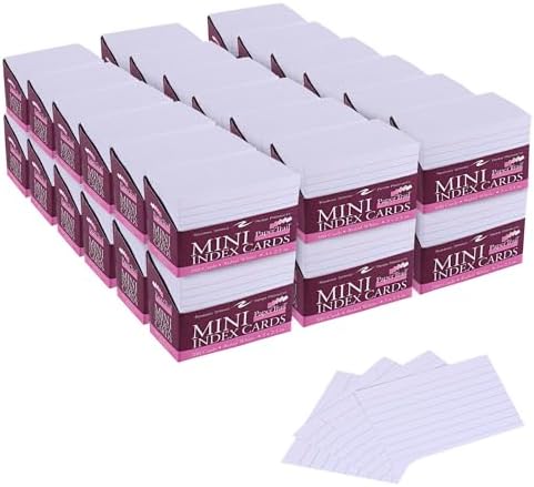 Roaring Spring Mini Index Cards, 3" x 2.5", 36 Packs of 200 Small Note Cards, Lined & Blank Flashcards in Convenient Tray, Great for Studying, Tests, Speeches by RoaringSpringPaperProducts