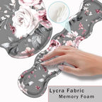 Mouse Pad,Large Pink Desk Mat, 4in1 XXL Mousepad + Keyboard Wrist Rest+Mouse Wrist Rest+Coaster Set with Ergonomic Desk Pad for Home Office Table Computer-Gray Rose Floral - Image 5