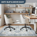 4FT Round Office Chair Mat for Hardwood Floor, Non-Slip Washable Blue - Image 5