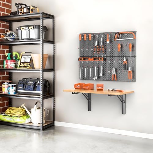 Ultrawall Folding Workbench with Pegboard, Wall Mount Work Table - Image 7