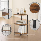3 Tier Corner Plant Shelf Stand for Bathroom, 23.2", Rustic Brown - Image 6