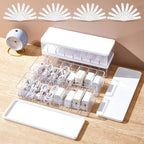 Tatuo Cord Organizer Box with Lid, Clear, White, 4 Pack by Tatuo