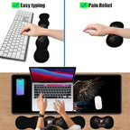 4 in 1 Ergonomic Keyboard Wrist Rest & Mouse Pad Wrist Rest Set, Large XXL Gaming Desk Mat 31.5"x 11.8" with Non-Slip Base, Memory Foam for Home Office Study Gaming, American Flag Bald Eagle - Image 6