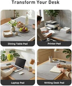 Aothia Faux Leather Desk Mat - Large Mouse Pad, Non-Slip PU Leather Blotter, Waterproof Writing Surface for Office and Home (Light Grey, 63" x 17") - Image 6
