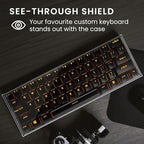 kwmobile Keyboard Cover Compatible with 60% Mechanical Keyboard RK61 / GK61 / SK6 / DK61 Case - Protective Cover for Mechanical Keyboard - Transparent - Image 2