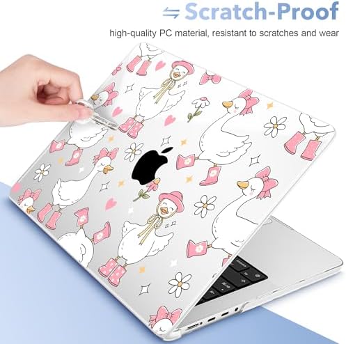 May Chen for 2026 MacBook Pro 14-inch M5 M4 M3 M2 M1 Pro/Max Chip, Release 2026 2025-2021, Model A3427 A3426 A3434 A3112 A3401 A3185, Plastic Hard Shell with Keyboard Cover, Cute Goose Spring - Image 3