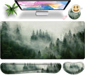 Forest Desk Pad Large Gaming Mouse Pad Set 35.4 x 15.7 with Keyboard Wrist Rest, Wrist Support, and Coaster Memory Foam Smooth Desk Pad Mousepad for Home Office School by Unknown