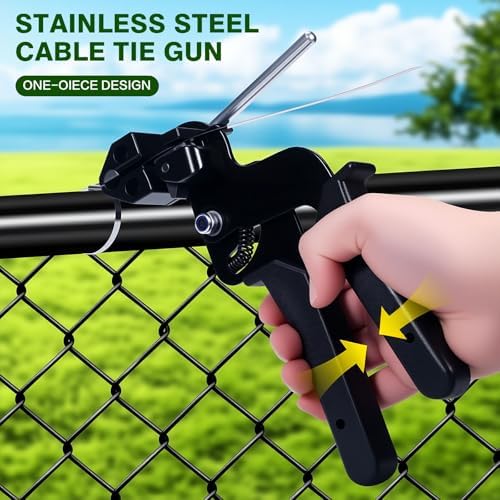 Stainless Steel Cable Tie Gun & 100pcs 12in Black Metal Zip Ties - Image 3