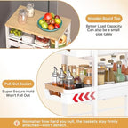 SUNALLY Slim Storage Cart with Wheels, Narrow Kitchen Rolling Cart, White - Image 2