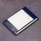 HISCOW Leather 3x5 Index Card Holder, Pocket Note Jotter, Antiqued Blue - Image 6